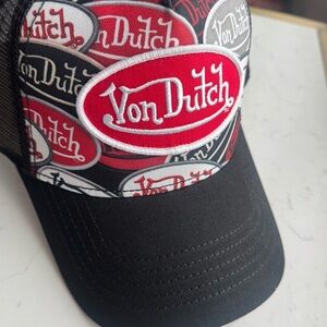 NWT Von Dutch Black & Red Billboard Trucker - SnapBack - Adjustable - Logo Hat